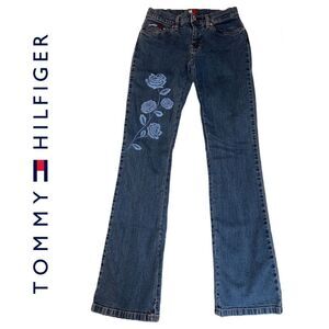 Tommy‎ Hilfiger Women’s Vintage 2003 Embroidered Rose Bootcut Jeans - Size 1